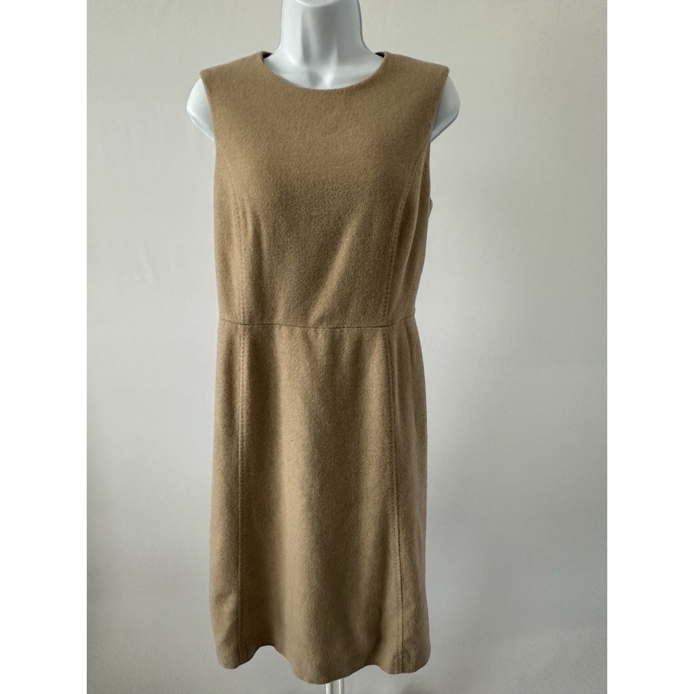RARE Brooks Brothers 100% Camel Hair Tan Dress Sz: 8 Minimalist (b47)